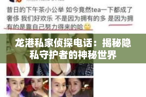 龙港私家侦探电话：揭秘隐私守护者的神秘世界