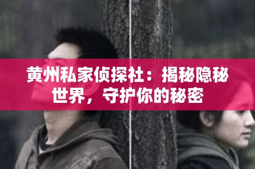 黄州私家侦探社：揭秘隐秘世界，守护你的秘密