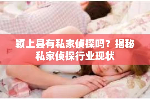 颖上县有私家侦探吗？揭秘私家侦探行业现状