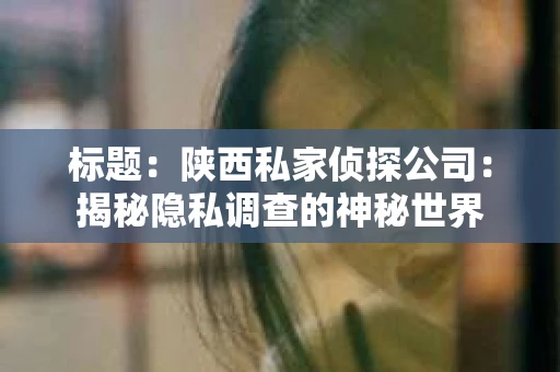 标题：陕西私家侦探公司：揭秘隐私调查的神秘世界