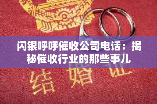 闪银呼呼催收公司电话：揭秘催收行业的那些事儿