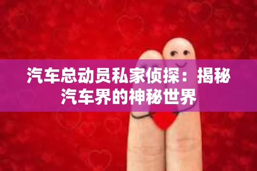 汽车总动员私家侦探：揭秘汽车界的神秘世界