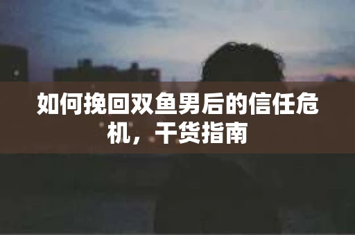 如何挽回双鱼男后的信任危机，干货指南