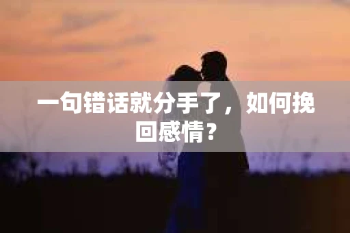 一句错话就分手了，如何挽回感情？