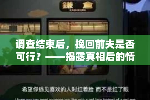 调查结束后，挽回前夫是否可行？——揭露真相后的情感疗愈与人生决策